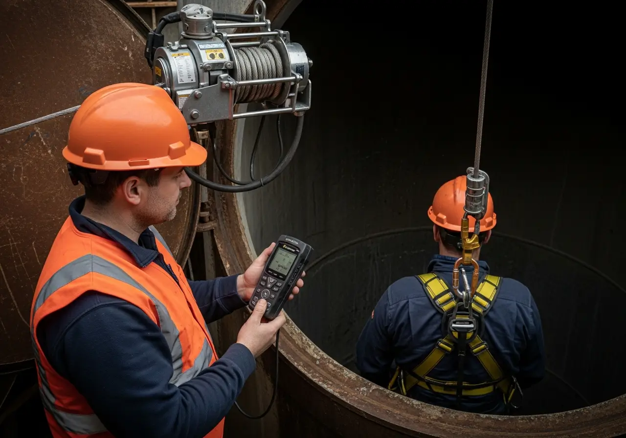Proper safety controls and PPE for confined space work