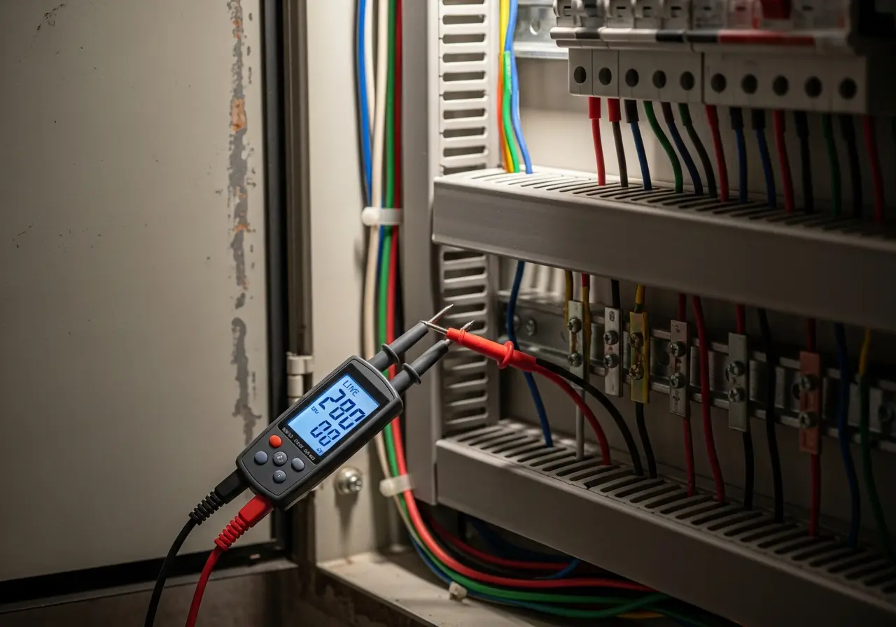 Close-up of electrical hazards on a electrical job site