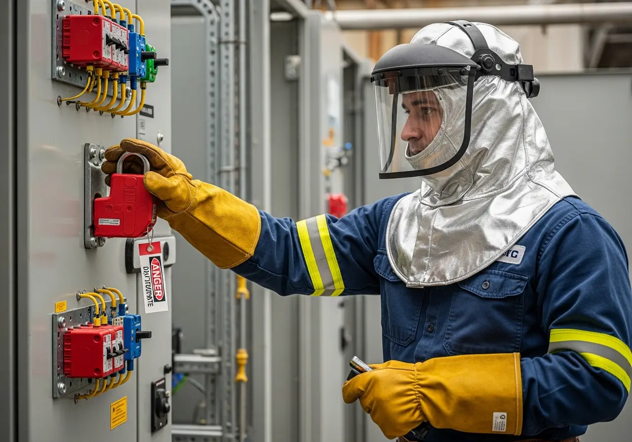 Proper safety controls and PPE for electrical work