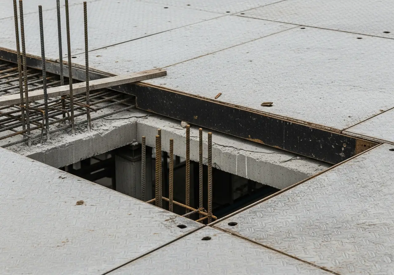 Close-up of fall hazards on a fall protection job site