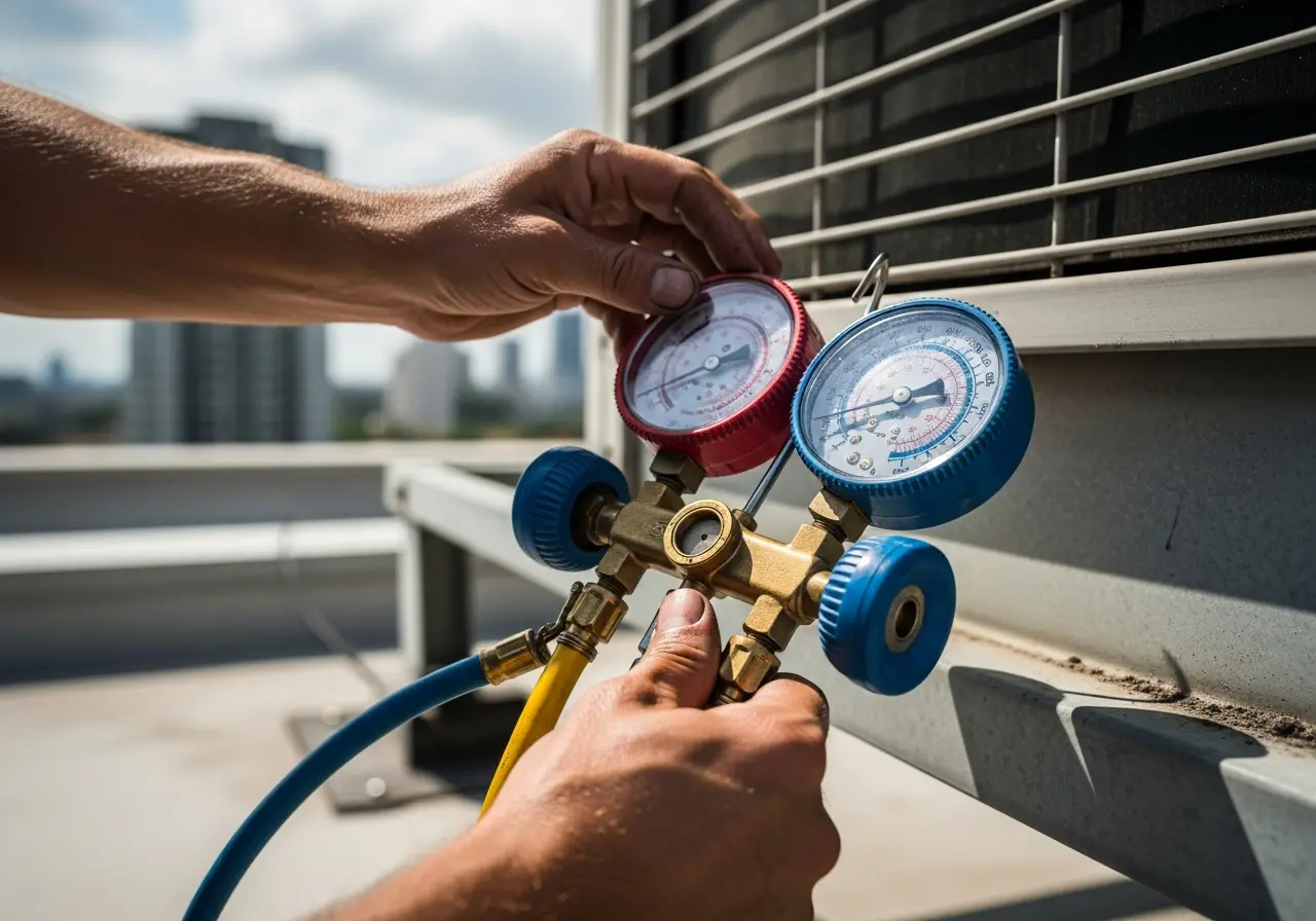 Close-up of hvac hazards on a hvac job site