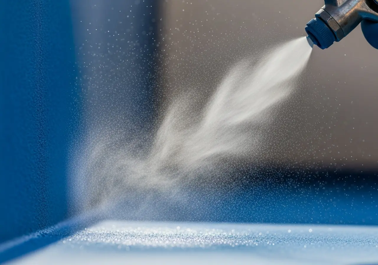 Close-up of painting and coating hazards on a painting job site