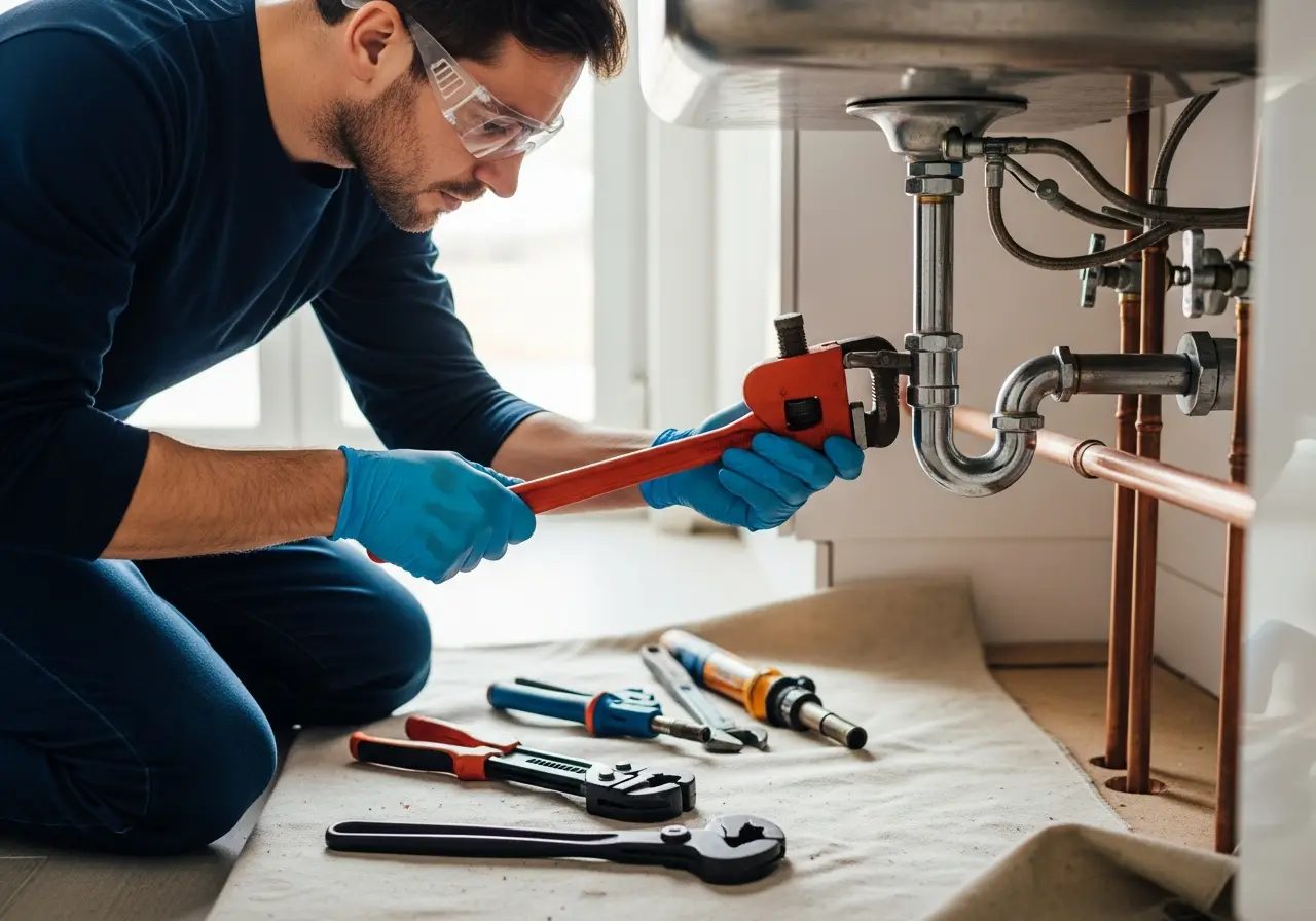 Proper safety controls and PPE for plumbing work