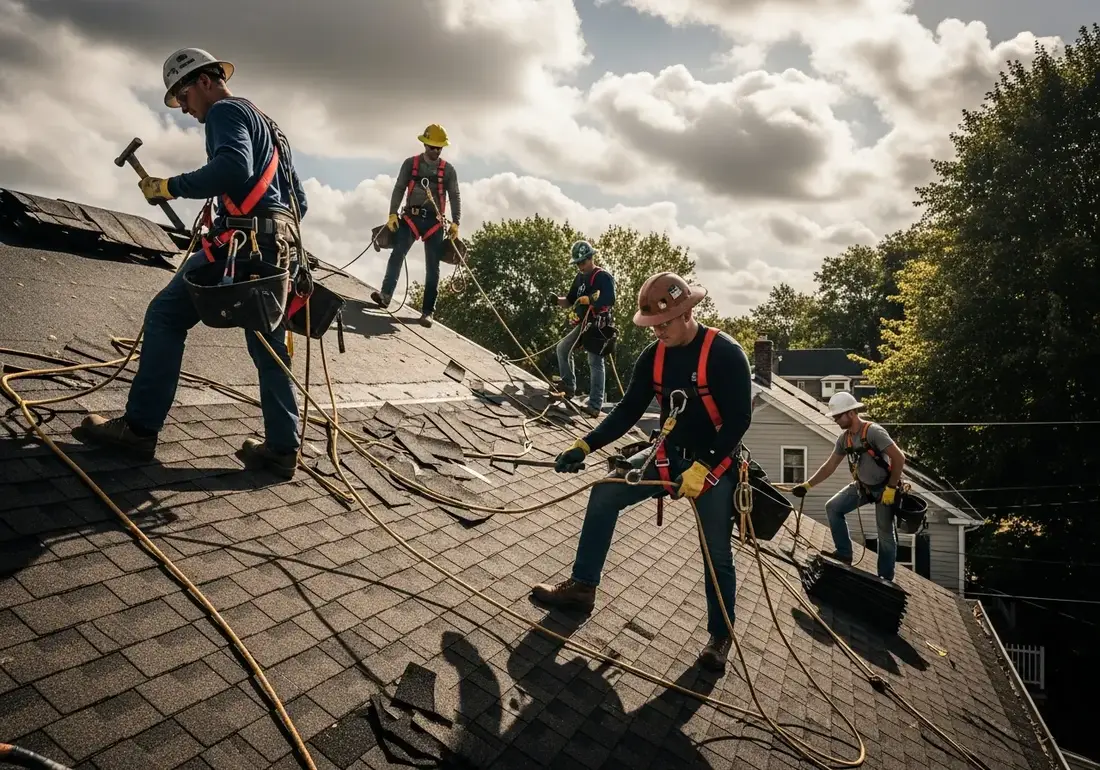 Proper safety controls and PPE for roofing work