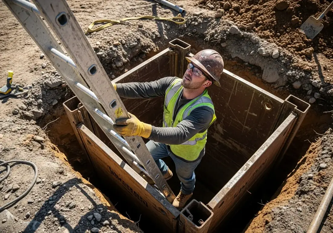 Proper safety controls and PPE for trenching work