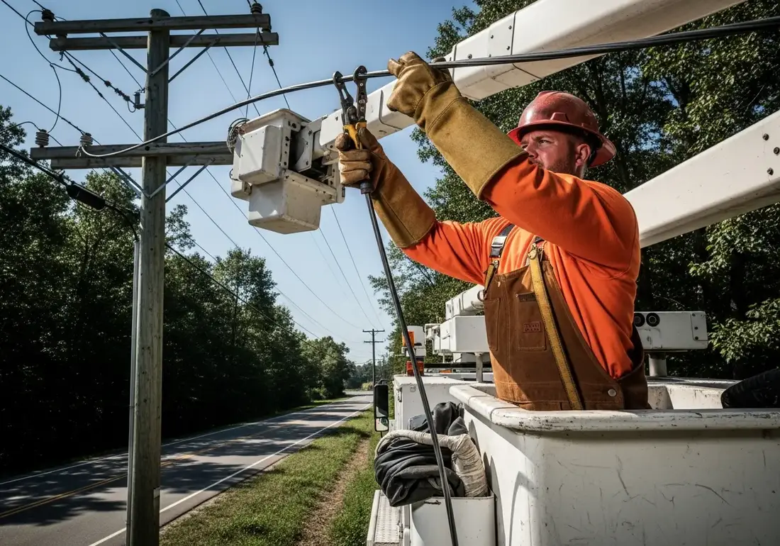 Proper safety controls and PPE for utility linework work