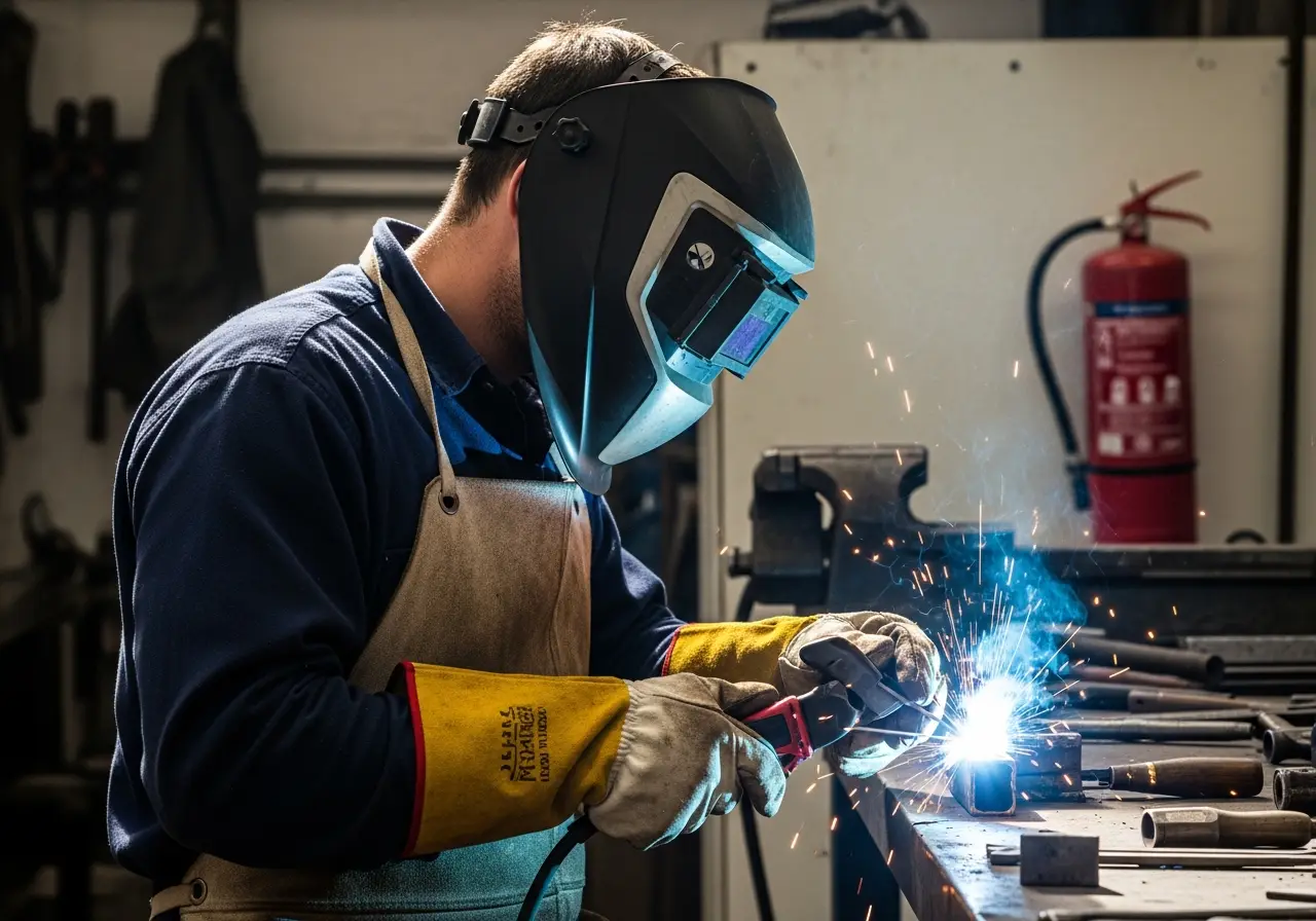 Proper safety controls and PPE for welding work
