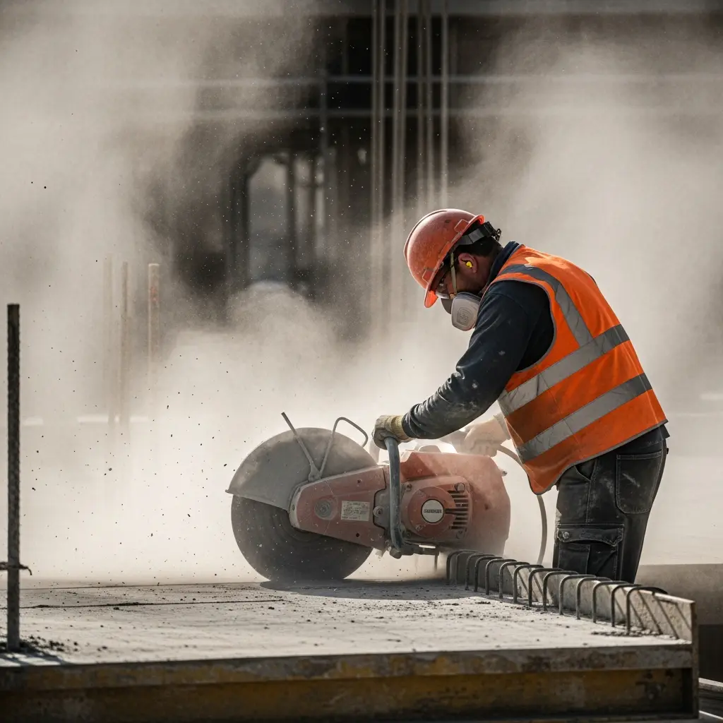 Respiratory & Chemical hazard example on a job site