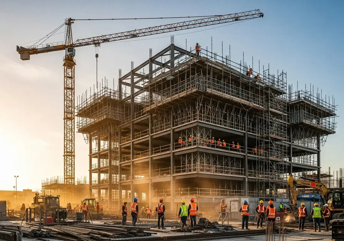 Construction job site analyzed by OSHA Scan AI hazard detection