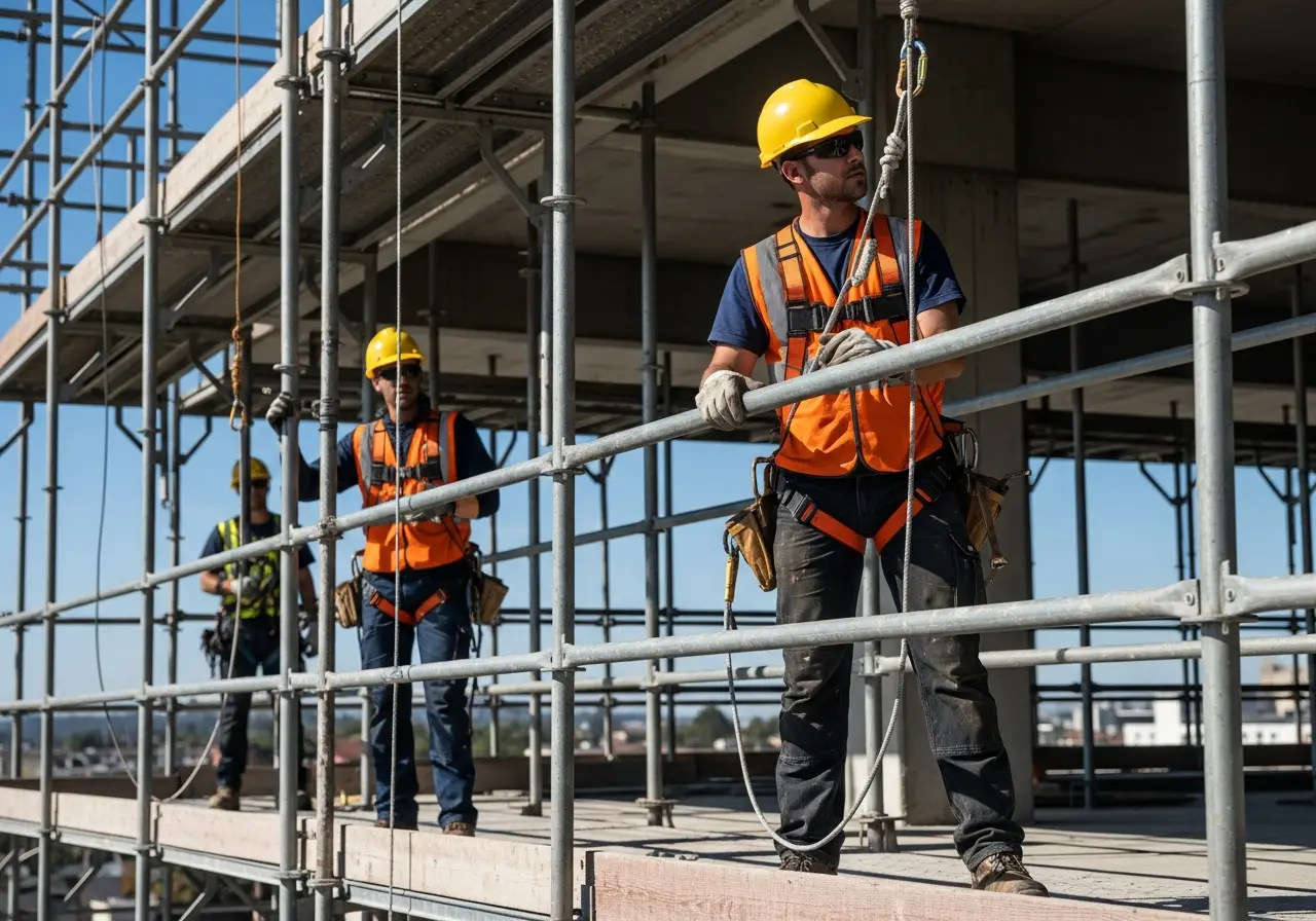 Proper safety controls and PPE on a construction site